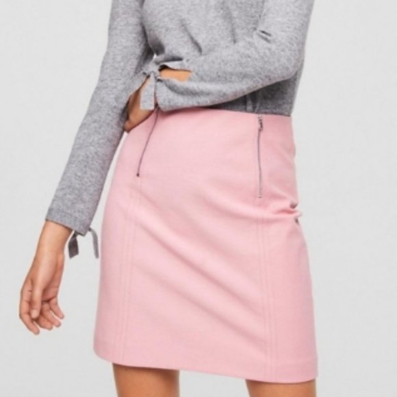 LOFT Dresses & Skirts - Pink LOFT Pencil Skirt with Silver Zippers